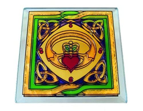 Claddagh Stained Mirror Coaster
