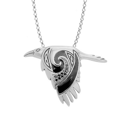 Flying Celtic Raven Pendant DGC