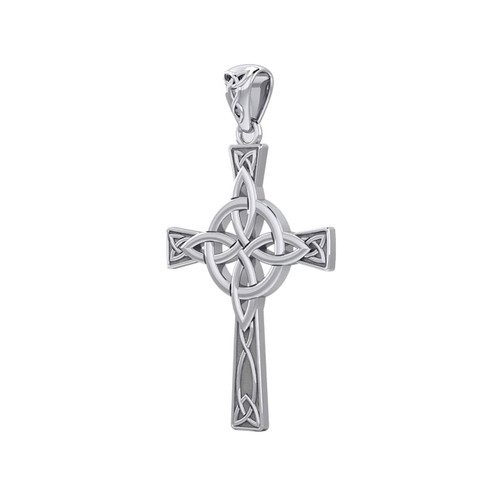Silver Four Point Knot Celtic Cross Pendant