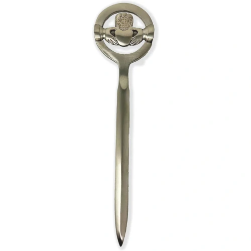 Claddagh Brass Letter Opener Irish Desktop Gift in Silver on Dublin Gift Company in Letter Openers