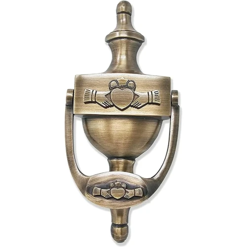 Claddagh Brass Door Knocker 8'' Celtic Irish in Antique Brass on DublinGiftCompany in Door Knockers
