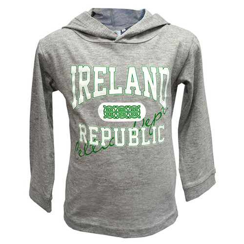 Grey Ireland Republic Kids Hoodie DublinGiftCompany.com