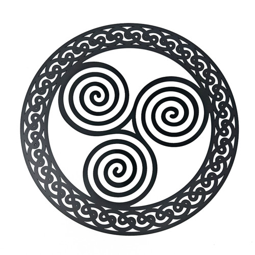 Circular Irish Triskelion Wall Hanging - Black Finish