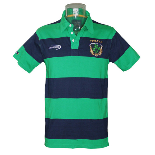 Lansdowne Emerald/Navy Ireland Striped Polo Shirt DublinGiftCompany.com
