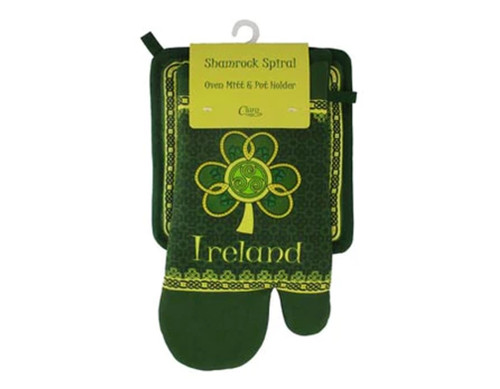 Irish Shamrock Spiral Oven Mit & Pot Holder