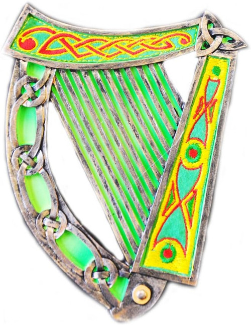 Hand Painted Irish Harp Wall Plaque