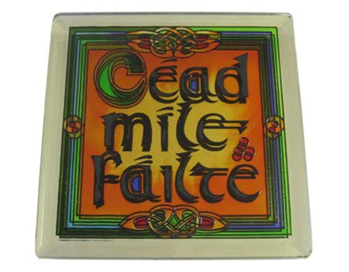 Cead Mile Failte Stained Mirror Coaster