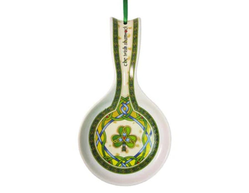 Irish Shamrock Spoon Rest Front View CL-73-10 Dublin Gift Shop