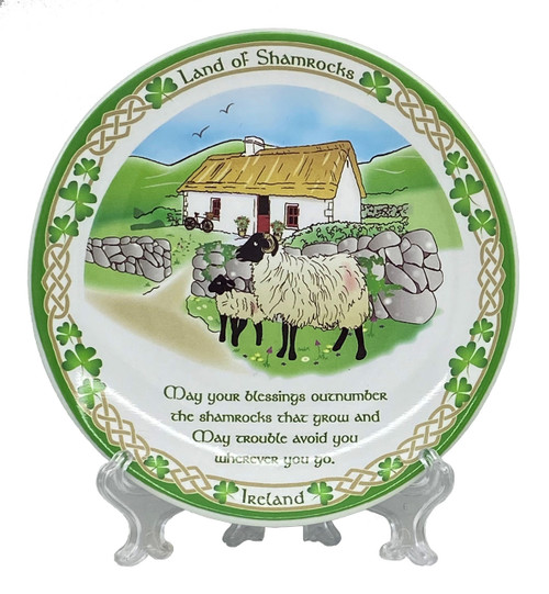 Blessing Plate Farm Print Land of Shamrock Ceramic Bone