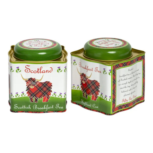 Scottish Breakfast-Highland Cow tin 50 tea bags