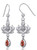 Thistle Silver Earrings with Dangling Gemstone