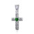 High Celtic Cross & Knotwork Pendant with Heart Emerald Gem
