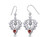 Thistle Silver Earrings with Heart Gemstone