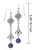 Silver Celtic Knot Drop Earrings with Amethyst Bead
