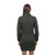 Cable Knit Side Zip Long Cardigan ML143 Army Green SAOL Knitwear Reverse View