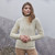 Turtle Neck Cable Sweater ML900 Natural White SAOL Knitwear Front View