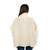 Aran Cowl Neck Poncho ML129 Natural White SAOL Knitwear Reverse View