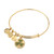 Enamel Shamrock Charm Bangle Bracelet - Gold or Silver