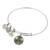Enamel Shamrock Charm Bangle Bracelet - Gold or Silver