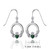 Sterling Silver Claddagh Dangle Earrings with Malachite
