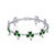Silver & Green Shamrock Charm Bracelet