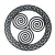 Celtic Triskelion Round Steel Wall Hanging 12'' in Black Mat on DublinGiftCompany in Wall Art