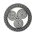 Celtic Triskelion Round Steel Wall Hanging 12'' in Black Mat on DublinGiftCompany in Wall Art