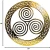 Celtic Triskelion Round Steel Wall Hanging 12'' in Polished Brass on DublinGiftCompany in Wall Art