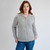 Ladies Double Collar Zipped Cardigan - Grey