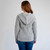 Ladies Double Collar Zipped Cardigan - Grey