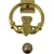 Claddagh Circular Brass Door Knocker 5.5'' in Polished Brass on Dublin Gift in Door Knockers
