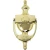 Shamrock Brass Door Knocker 8'' Irish Celtic in Polished Brass on Dublin Gift in Door Knockers