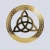 Celtic Trinity Knot Round Steel Wall Hanging 12' in Polished Brass on DublinGiftCompany in Wall Art