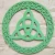 Celtic Trinity Knot Round Steel Wall Hanging 12' in Green on DublinGiftCompany in Wall Art