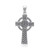 Sterling Silver Celtic Cross Pendant with Knotwork Carvings