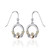Three Tone Irish Claddagh Dangle Earrings
