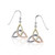 Three Tone Triquetra Dangle Earrings
