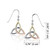 Three Tone Triquetra Dangle Earrings