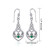 Sterling Silver Emerald Claddagh Heart Dangle Earrring