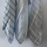 Tea Towel Black Stripes Handloomed/Rustic Linen