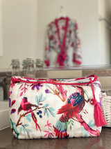 Bird Print White Make-Up Bag MIN OF 2