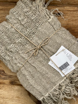 Throw -Natural-Clover Handloomed 100% Linen 130 x 190 cm