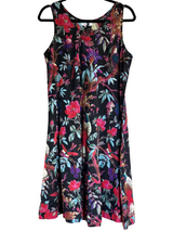 Bird Print Black Dress