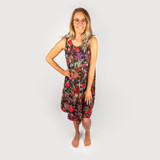 Bird Print Black Dress