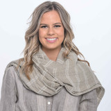 Scarf White Stripe Handloomed/Rustic Linen
