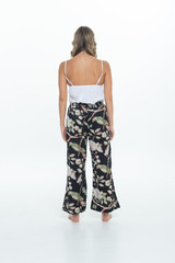 Black Blossom Cotton Pants