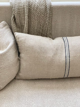 Angaston Handloomed Blue Stripe Linen Cushion Cover 40x80 cm