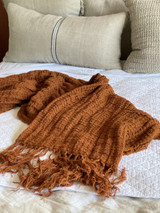 Throw-Rust- Waffle Linen (2 Sizes)