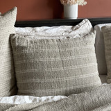 Cushion Cover - White Stripe Handloomed Linen 50 x 50 cm