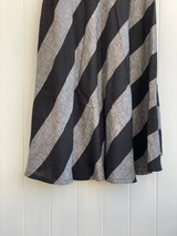 Fine Linen Skirt - in Wide Black Stripe   